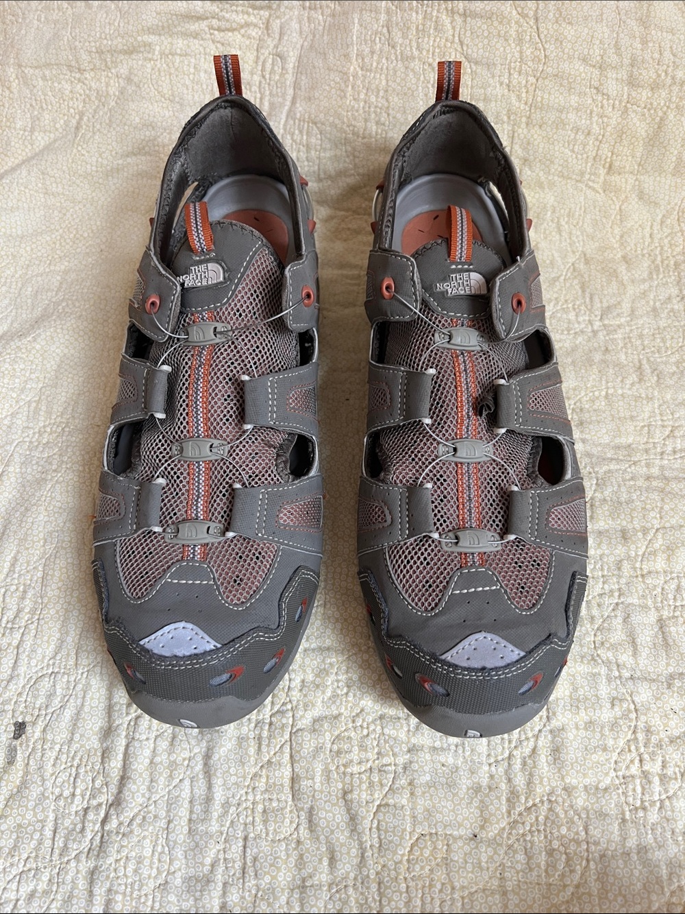 The North Face Gray and Orange Men's Closed-Toe Sport Sandals
